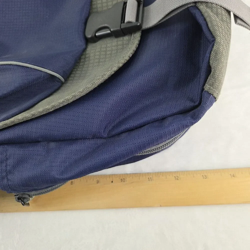 LL Bean Vintage Blue Gray Padded Laptop Messenger Shoulder Bag Briefcase